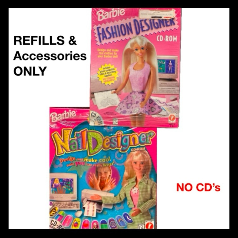 Vintage BARBIE bundle of ‘REFILLS’ of Nail Designer, Fashion Designer.  No cds.